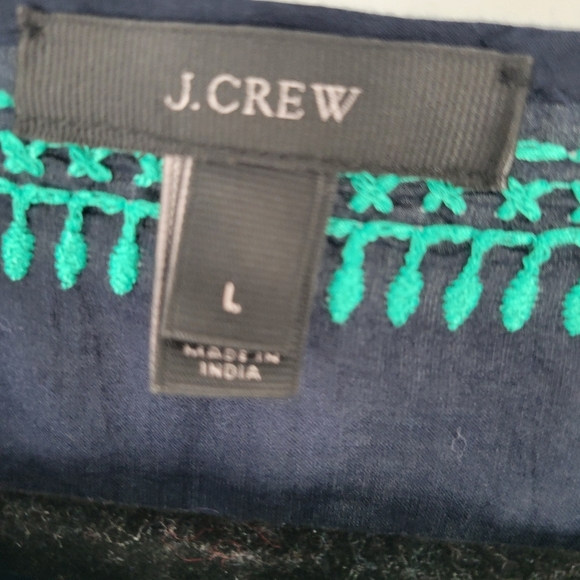 J. Crew Embroidered Indian Cotton Beach Tunic Size L - Picture 3 of 5